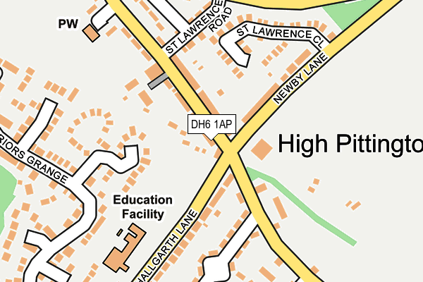 DH6 1AP map - OS OpenMap – Local (Ordnance Survey) DH6 1AP map - OS OpenMap – Local (Ordnance Survey)