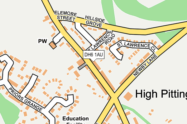 DH6 1AU map - OS OpenMap – Local (Ordnance Survey) DH6 1AU map - OS OpenMap – Local (Ordnance Survey)