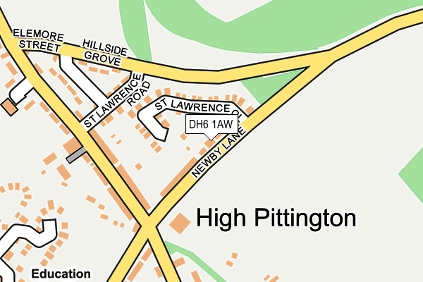DH6 1AW map - OS OpenMap – Local (Ordnance Survey) DH6 1AW map - OS OpenMap – Local (Ordnance Survey)