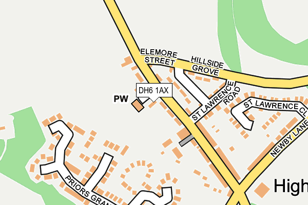 DH6 1AX map - OS OpenMap – Local (Ordnance Survey) DH6 1AX map - OS OpenMap – Local (Ordnance Survey)