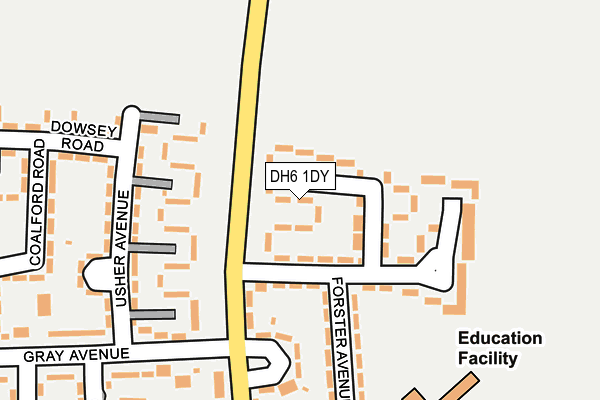 DH6 1DY map - OS OpenMap – Local (Ordnance Survey) DH6 1DY map - OS OpenMap – Local (Ordnance Survey)