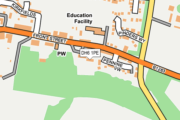 DH6 1PE map - OS OpenMap – Local (Ordnance Survey)