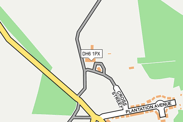 DH6 1PX map - OS OpenMap – Local (Ordnance Survey)