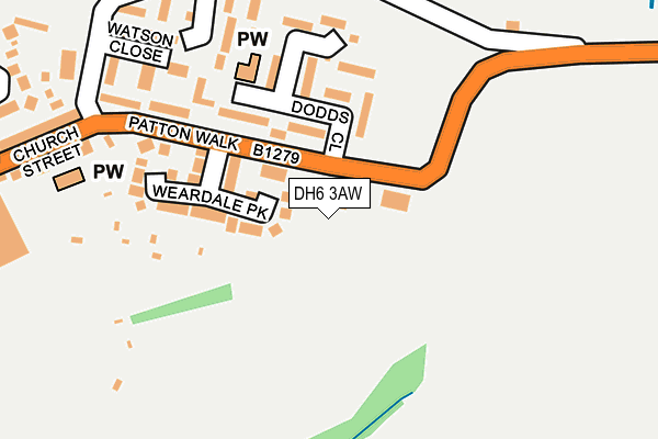 DH6 3AW map - OS OpenMap – Local (Ordnance Survey) DH6 3AW map - OS OpenMap – Local (Ordnance Survey)