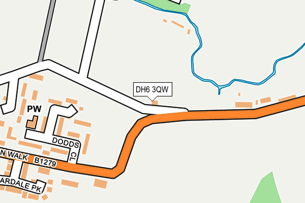DH6 3QW map - OS OpenMap – Local (Ordnance Survey) DH6 3QW map - OS OpenMap – Local (Ordnance Survey)
