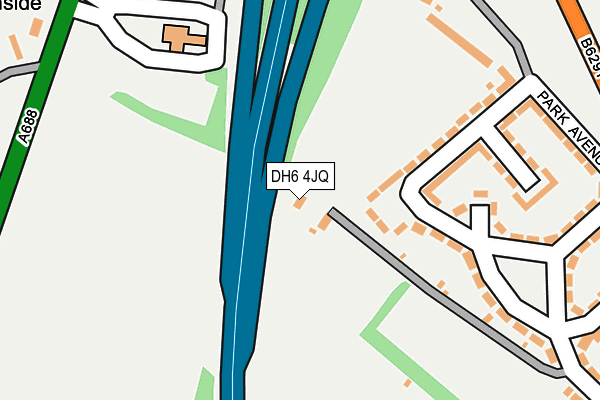 DH6 4JQ map - OS OpenMap – Local (Ordnance Survey) DH6 4JQ map - OS OpenMap – Local (Ordnance Survey)