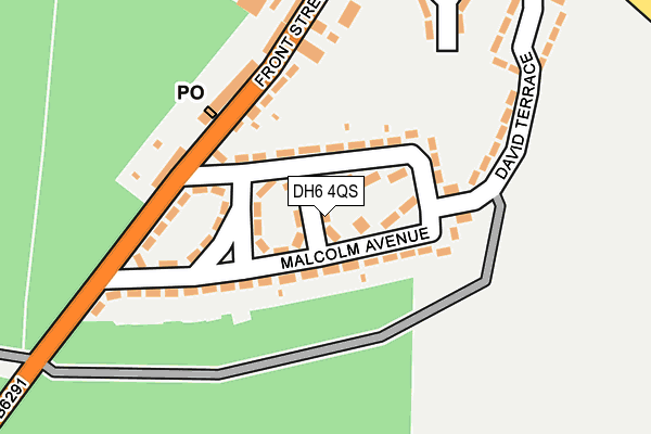 DH6 4QS map - OS OpenMap – Local (Ordnance Survey) DH6 4QS map - OS OpenMap – Local (Ordnance Survey)