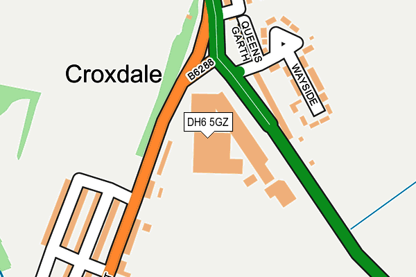DH6 5GZ map - OS OpenMap – Local (Ordnance Survey)