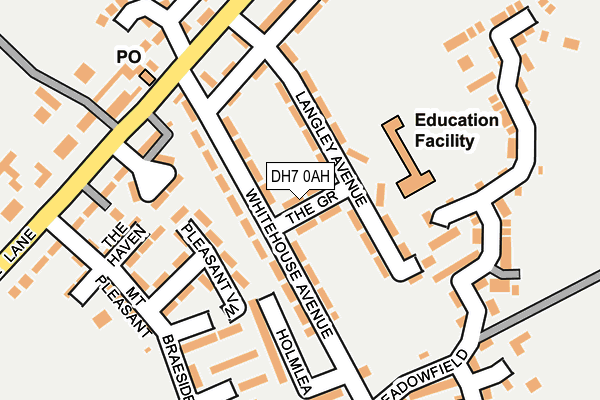 DH7 0AH map - OS OpenMap – Local (Ordnance Survey) DH7 0AH map - OS OpenMap – Local (Ordnance Survey)