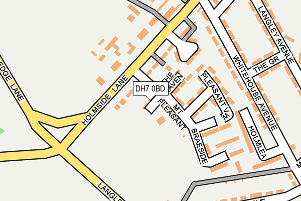 DH7 0BD map - OS OpenMap – Local (Ordnance Survey) DH7 0BD map - OS OpenMap – Local (Ordnance Survey)