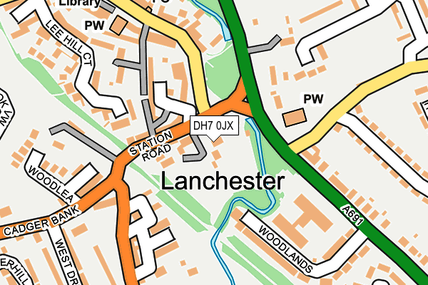 DH7 0JX map - OS OpenMap – Local (Ordnance Survey)