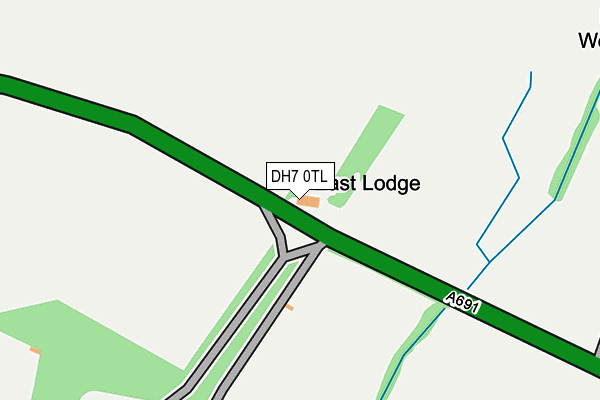 DH7 0TL map - OS OpenMap – Local (Ordnance Survey) DH7 0TL map - OS OpenMap – Local (Ordnance Survey)