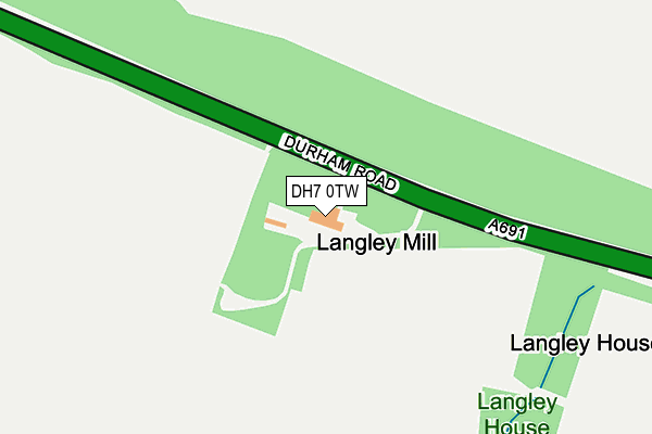 DH7 0TW map - OS OpenMap – Local (Ordnance Survey) DH7 0TW map - OS OpenMap – Local (Ordnance Survey)