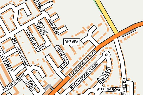 DH7 6FA map - OS OpenMap – Local (Ordnance Survey) DH7 6FA map - OS OpenMap – Local (Ordnance Survey)