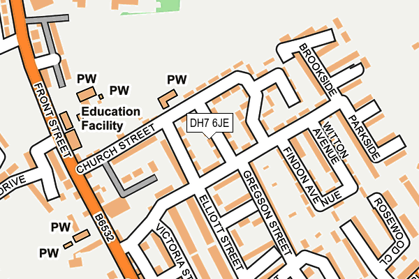 DH7 6JE map - OS OpenMap – Local (Ordnance Survey) DH7 6JE map - OS OpenMap – Local (Ordnance Survey)