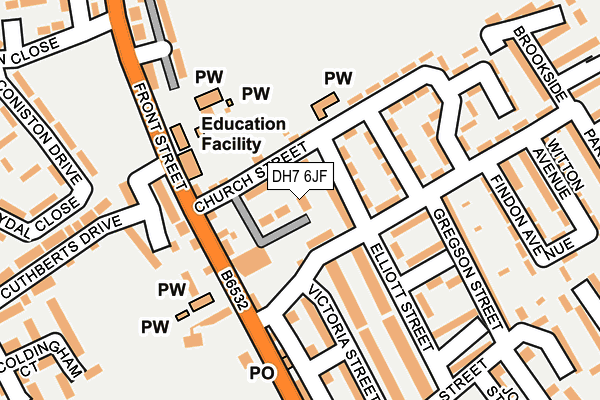 DH7 6JF map - OS OpenMap – Local (Ordnance Survey) DH7 6JF map - OS OpenMap – Local (Ordnance Survey)