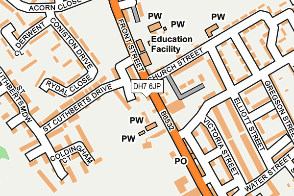 DH7 6JP map - OS OpenMap – Local (Ordnance Survey) DH7 6JP map - OS OpenMap – Local (Ordnance Survey)