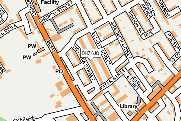 DH7 6JQ map - OS OpenMap – Local (Ordnance Survey)