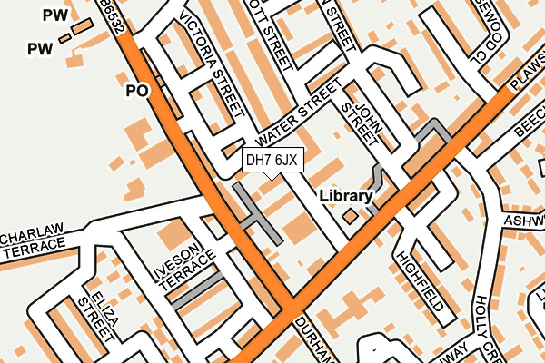 DH7 6JX map - OS OpenMap – Local (Ordnance Survey) DH7 6JX map - OS OpenMap – Local (Ordnance Survey)