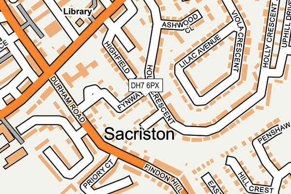 DH7 6PX map - OS OpenMap – Local (Ordnance Survey) DH7 6PX map - OS OpenMap – Local (Ordnance Survey)