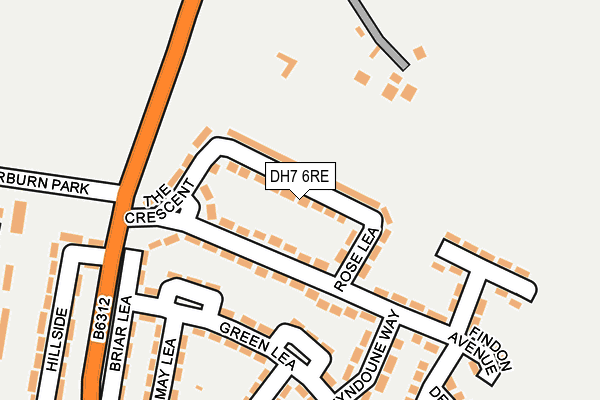 DH7 6RE map - OS OpenMap – Local (Ordnance Survey) DH7 6RE map - OS OpenMap – Local (Ordnance Survey)