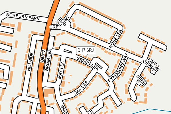DH7 6RJ map - OS OpenMap – Local (Ordnance Survey) DH7 6RJ map - OS OpenMap – Local (Ordnance Survey)