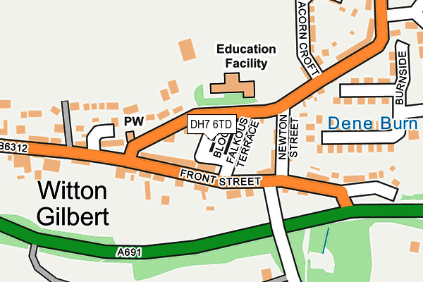 DH7 6TD map - OS OpenMap – Local (Ordnance Survey) DH7 6TD map - OS OpenMap – Local (Ordnance Survey)