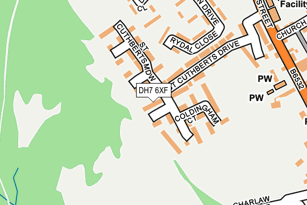 DH7 6XF map - OS OpenMap – Local (Ordnance Survey) DH7 6XF map - OS OpenMap – Local (Ordnance Survey)