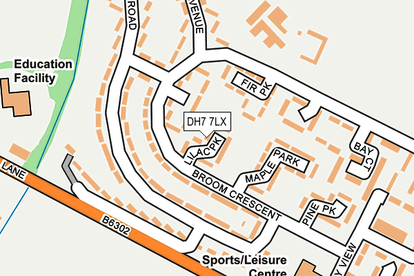 DH7 7LX map - OS OpenMap – Local (Ordnance Survey) DH7 7LX map - OS OpenMap – Local (Ordnance Survey)