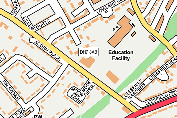 DH7 8AB map - OS OpenMap – Local (Ordnance Survey) DH7 8AB map - OS OpenMap – Local (Ordnance Survey)