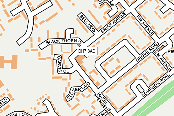 DH7 8AD map - OS OpenMap – Local (Ordnance Survey) DH7 8AD map - OS OpenMap – Local (Ordnance Survey)