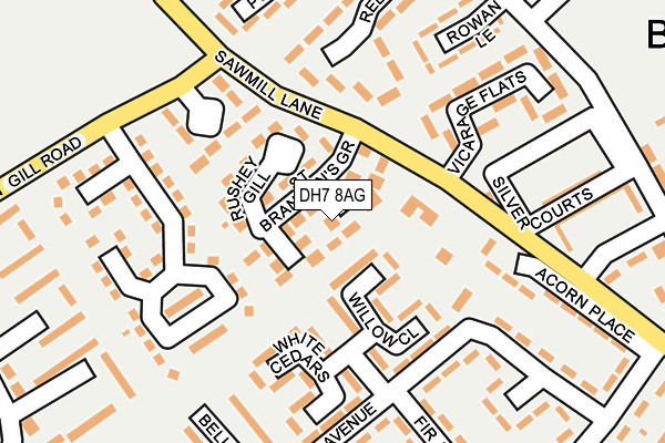 DH7 8AG map - OS OpenMap – Local (Ordnance Survey) DH7 8AG map - OS OpenMap – Local (Ordnance Survey)