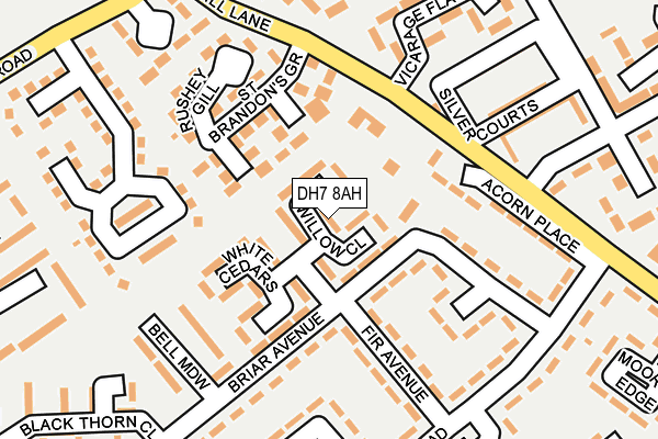 DH7 8AH map - OS OpenMap – Local (Ordnance Survey) DH7 8AH map - OS OpenMap – Local (Ordnance Survey)