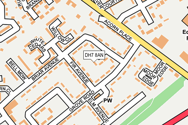 DH7 8AN map - OS OpenMap – Local (Ordnance Survey) DH7 8AN map - OS OpenMap – Local (Ordnance Survey)