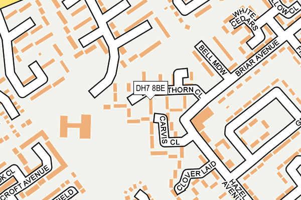 DH7 8BE map - OS OpenMap – Local (Ordnance Survey) DH7 8BE map - OS OpenMap – Local (Ordnance Survey)