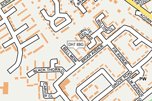 DH7 8BG map - OS OpenMap – Local (Ordnance Survey) DH7 8BG map - OS OpenMap – Local (Ordnance Survey)