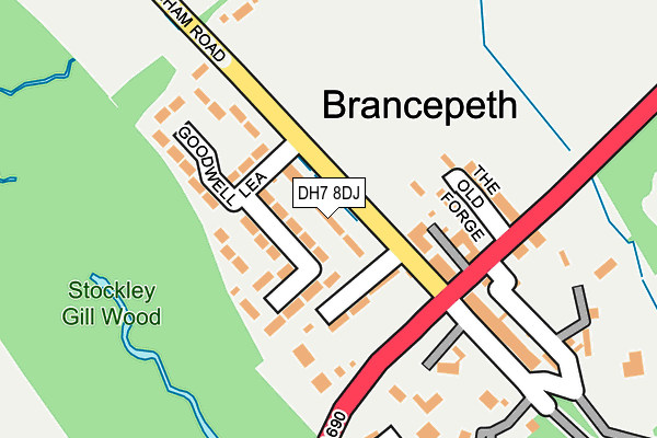DH7 8DJ map - OS OpenMap – Local (Ordnance Survey) DH7 8DJ map - OS OpenMap – Local (Ordnance Survey)