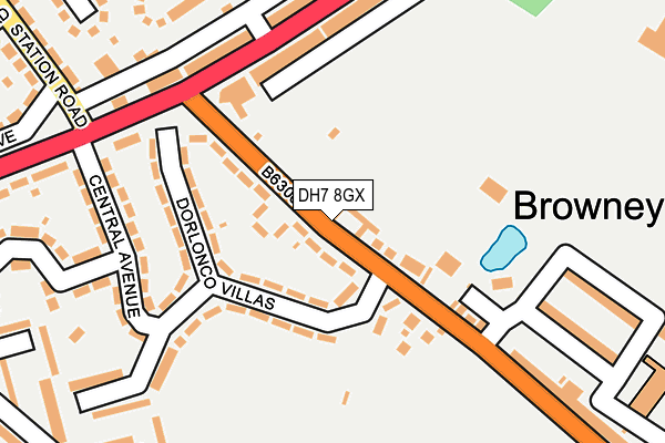 DH7 8GX map - OS OpenMap – Local (Ordnance Survey) DH7 8GX map - OS OpenMap – Local (Ordnance Survey)