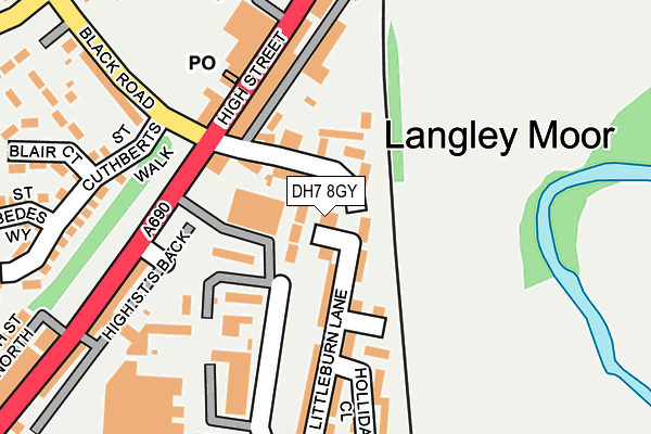 DH7 8GY map - OS OpenMap – Local (Ordnance Survey) DH7 8GY map - OS OpenMap – Local (Ordnance Survey)