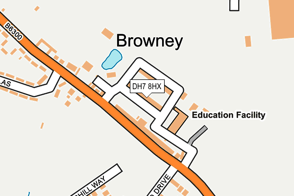 DH7 8HX map - OS OpenMap – Local (Ordnance Survey) DH7 8HX map - OS OpenMap – Local (Ordnance Survey)