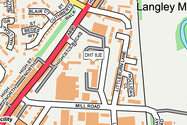 DH7 8JE map - OS OpenMap – Local (Ordnance Survey) DH7 8JE map - OS OpenMap – Local (Ordnance Survey)