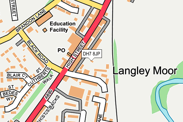 DH7 8JP map - OS OpenMap – Local (Ordnance Survey) DH7 8JP map - OS OpenMap – Local (Ordnance Survey)