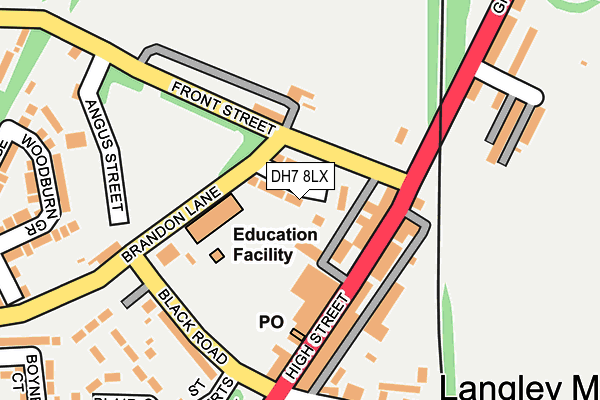 DH7 8LX map - OS OpenMap – Local (Ordnance Survey) DH7 8LX map - OS OpenMap – Local (Ordnance Survey)