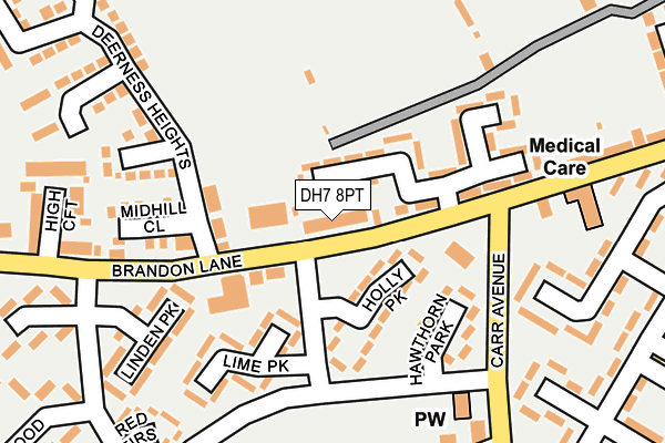 DH7 8PT map - OS OpenMap – Local (Ordnance Survey) DH7 8PT map - OS OpenMap – Local (Ordnance Survey)