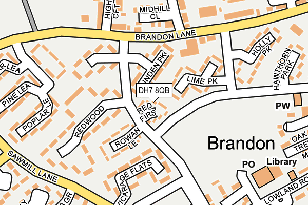 DH7 8QB map - OS OpenMap – Local (Ordnance Survey) DH7 8QB map - OS OpenMap – Local (Ordnance Survey)