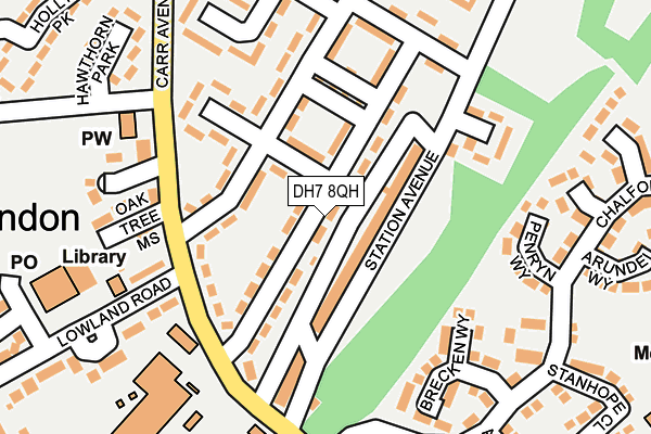 DH7 8QH map - OS OpenMap – Local (Ordnance Survey) DH7 8QH map - OS OpenMap – Local (Ordnance Survey)