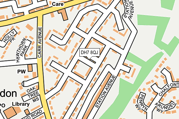 DH7 8QJ map - OS OpenMap – Local (Ordnance Survey) DH7 8QJ map - OS OpenMap – Local (Ordnance Survey)