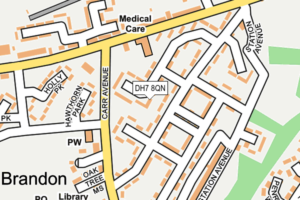 DH7 8QN map - OS OpenMap – Local (Ordnance Survey) DH7 8QN map - OS OpenMap – Local (Ordnance Survey)