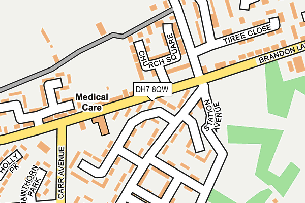 DH7 8QW map - OS OpenMap – Local (Ordnance Survey) DH7 8QW map - OS OpenMap – Local (Ordnance Survey)