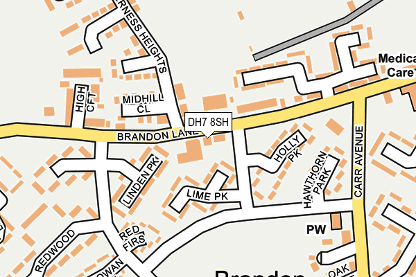DH7 8SH map - OS OpenMap – Local (Ordnance Survey) DH7 8SH map - OS OpenMap – Local (Ordnance Survey)